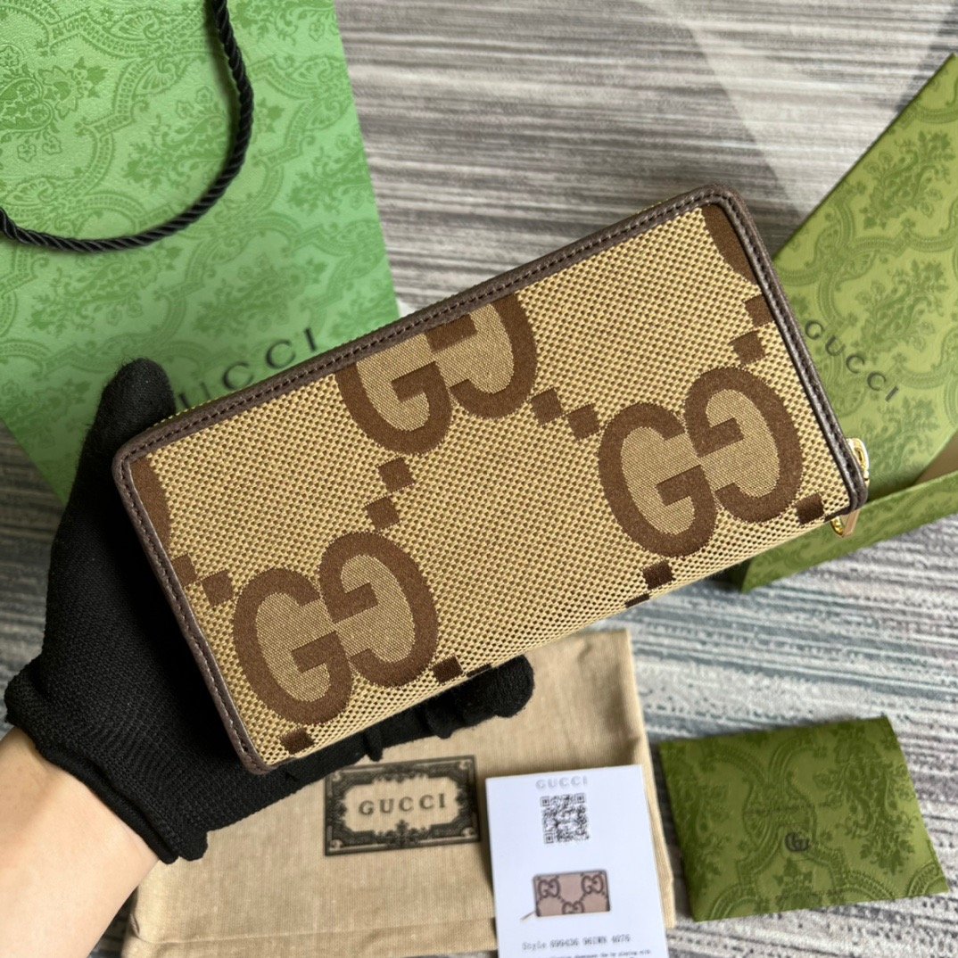 0015d0c0.jpg Gucci Diana Jumbo GG Zip Around Wallet With GG Signature Brown For Men 7.5in/19cm GG - Image 1