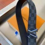 Louis Vuitton Initiales Reversible LV Belt Damier Graphite with Black Toned Hardware LV Belt