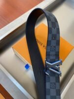 Louis Vuitton Initiales Reversible LV Belt Damier Graphite with Black Toned Hardware LV Belt