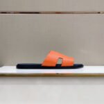 Hermes Izmir Sandals Orange/ Black For Men - Image 10