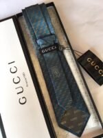 Gucci G Silk Jacquard Tie Blue GG Men Tie - Image 8