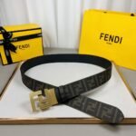 Fendi Belt With Double F Buckle Brown - Image 2