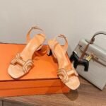 Hermes Premiere Sandal Beige For Women 2.7in/7cm - Image 9