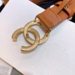Chanel Brown Belt With Double C Buckle Gold-Toned and Strass Metal Women Belt - Image 5