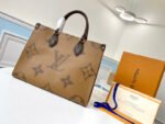 Louis Vuitton OnTheGo MM Tote Bag 13.8in/ 35cm Monogram Reverse Canvas Gold Hardware For Women M45321 - Image 2