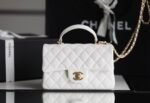 Chanel Flap Bag Mini Crossbody 7.8in/ 20cm White Gold Hardware For Women - Image 2