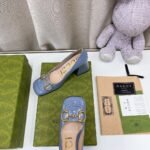 Gucci Women's Mid-Heel Ballet Flat With Horsebit Jade Green For Women GG - Image 4