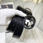 Gucci Signature Belt With Patterned Interlocking G Buckle Black Gucci Belt - Image 2