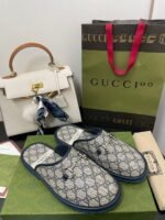 Gucci Men's GG Slipper With Horsebit Blue For Men GG Shoes ‎694249 96G60 4073 - Image 9