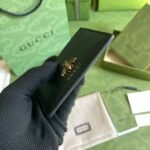 Gucci Animalier Card Case Black with Metal Bee For Men 4in/10cm GG 523685 DJ20T 1000 - Image 9