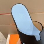 Hermes Izmir Sandals Black/ Light Blue For Men - Image 8