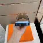 Hermes Izmir Sandals Black/ Light Blue For Men - Image 6