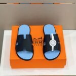 Hermes Izmir Sandals Black/ Light Blue For Men - Image 3