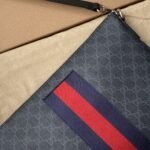 Gucci Black Messenger Black/Grey GG Supreme Canvas Blue And Red Web 474139 K5ICN 1095 - Image 6