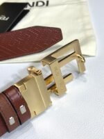 Fendi Belt Brown FF Women Belt 7C034470 - Image 4