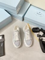 Prada Double Wheel Gabardine Sneakers Light Blue For Women 2in/50mm PRD - Image 8