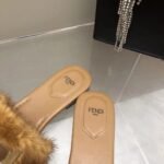 Fendi Signature Brown Mink Slides For Women 8R8136AKXPF0XT6 - Image 5