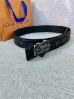 Louis Vuitton Initiales Reversible LV Belt Damier Graphite with Silver Toned Hardware LV Women Belt - Image 2