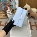 Hermes Constance Long Togo Wallet Light Blue, Silver Toned Hardware Bag For Women, Women's Handbags, Shoulder Bags 8.1in/21cm - Image 9