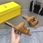 Fendi Signature Brown Mink Slides For Women 8R8136AKXPF0XT6 - Image 4