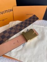 Louis Vuitton Twist Iconic Initiales LV Belt Damier Infini Canvas Brown Gold Finishing LV Belt - Image 2