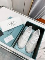 Prada Downtown Perforated Sneakers White/Black For Women 1.2in/30mm PRD 1E792M_3LJ6_F0964_F_030 - Image 8