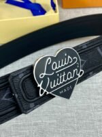 Louis Vuitton Initiales Reversible LV Belt Damier Graphite with Silver Toned Hardware LV Women Belt - Image 3