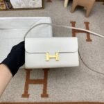 Hermes Constance Long Togo Wallet White, Gold Toned Hardware Bag For Women, Women's Handbags, Shoulder Bags 8.1in/21cm