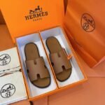 Hermes Izmir Sandals Brown For Men H041141ZH03400 - Image 2