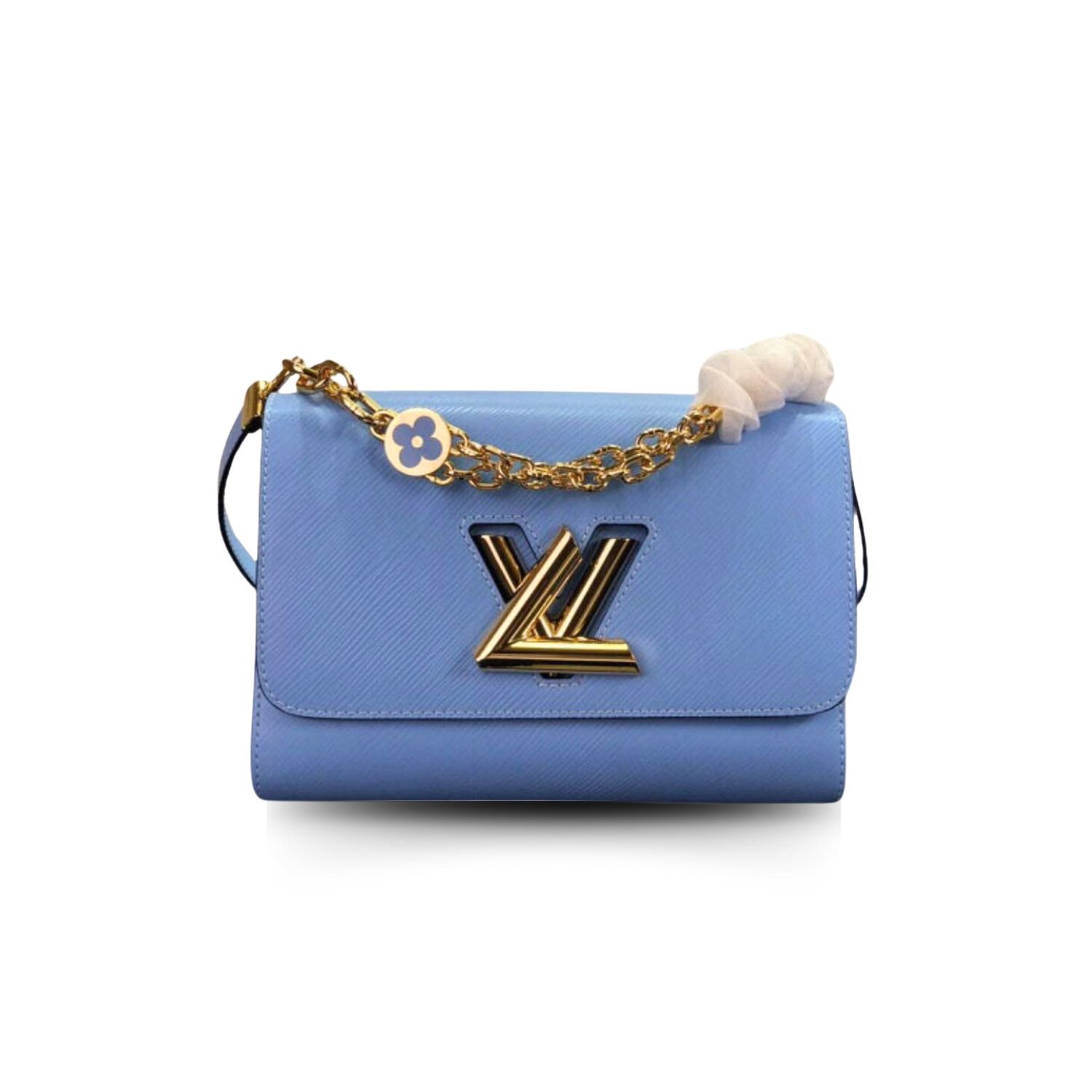 xr:d:DAGBcEfztYw:516,j:6591442358374450482,t:24040906 Louis Vuitton Twist MM Monogram Flower Bleu Nuage Blue M59627 - Image 1