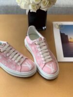 Louis Vuitton Time Out Sneaker Patent Monogram Material Pink For Women LV - Image 2