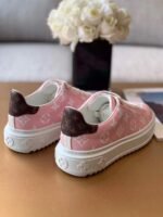 Louis Vuitton Time Out Sneaker Patent Monogram Material Pink For Women LV - Image 4