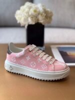 Louis Vuitton Time Out Sneaker Patent Monogram Material Pink For Women LV - Image 7