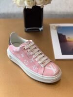 Louis Vuitton Time Out Sneaker Patent Monogram Material Pink For Women LV - Image 9