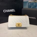 Chanel Small Boy Handbag White A67085 - Image 2
