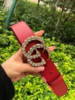 Gucci Belt Beaded Double G Red GG, Women Belt ‎453260 - Image 6