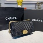 Chanel Boy HandBag Black For Women, Women's Bags, Shoulder And Crossbody Bags 9.8in/25cm A67086 - Image 3