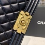 Chanel Boy Handbag Gold Toned Hardware Black For Women, Women's Bags, Shoulder And Crossbody Bags 9.8in/25cm A67086 - Image 4