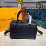 Louis Vuitton Speedy Bandouliere 25 Top Handle Bag 9.8in/ 25cm Navy Blue Monogram Empreinte Gold Hardware For Women - Image 3