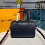 Louis Vuitton Speedy Bandouliere 25 Top Handle Bag 9.8in/ 25cm Navy Blue Monogram Empreinte Gold Hardware For Women - Image 5