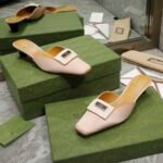 Gucci Slipper Sandals Pink For Women GG - Image 3