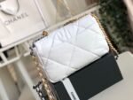 Chanel 19 HandBag White AS1160 - Image 4