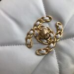 Chanel 19 HandBag White AS1160 - Image 6