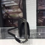 Chanel Boy Medium Crossbody Bag 9.8in/ 25cm Black Silver Hardware For Women - Image 5
