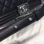 Chanel Boy Medium Crossbody Bag 9.8in/ 25cm Black Silver Hardware For Women - Image 7