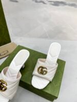 Gucci Double G Slide Sandal Chevron Matelasse White For Women GG 674839 BKO00 9022 - Image 3