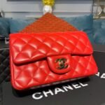 Chanel Flap Bag Mini Crossbody 7.8in/ 20cm Red Gold Hardware For Women A69900 - Image 2