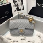 Chanel Flap Bag With CC Ball On Strap Grey AS1787 - Image 2