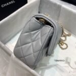 Chanel Flap Bag With CC Ball On Strap Grey AS1787 - Image 7