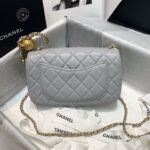 Chanel Flap Bag With CC Ball On Strap Grey AS1787 - Image 3